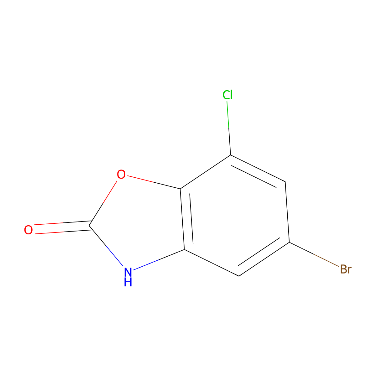 5-Bromo-7-chloro-2,3-dihydro-1,3-benzoxazol-2-one molecular structure, CAS 32272-98-3