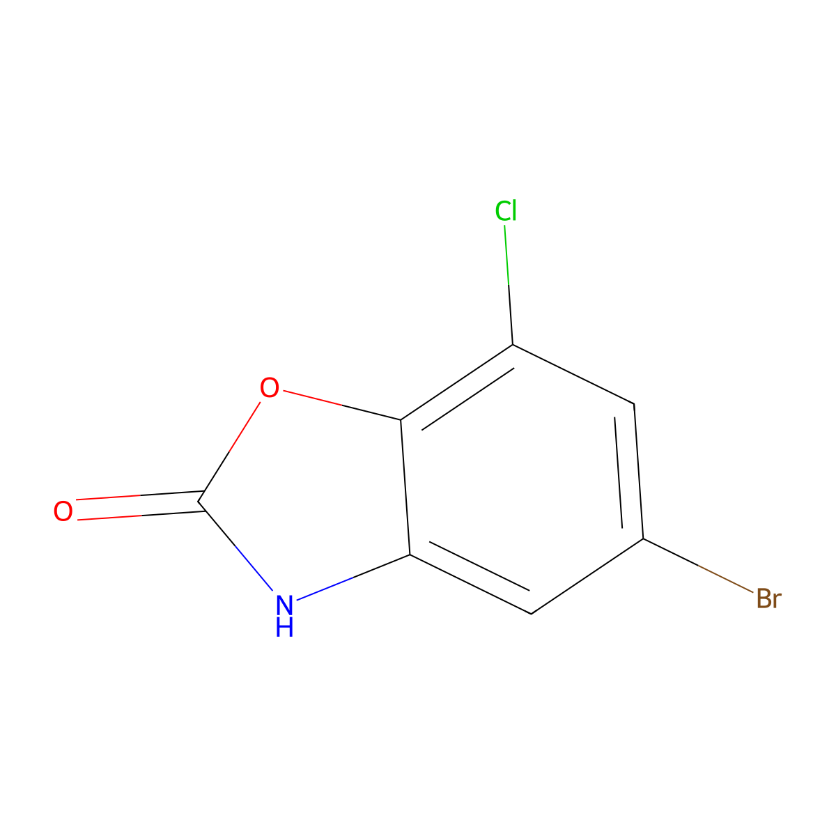 5-Bromo-7-chloro-2,3-dihydro-1,3-benzoxazol-2-one molecular structure, CAS 32272-98-3