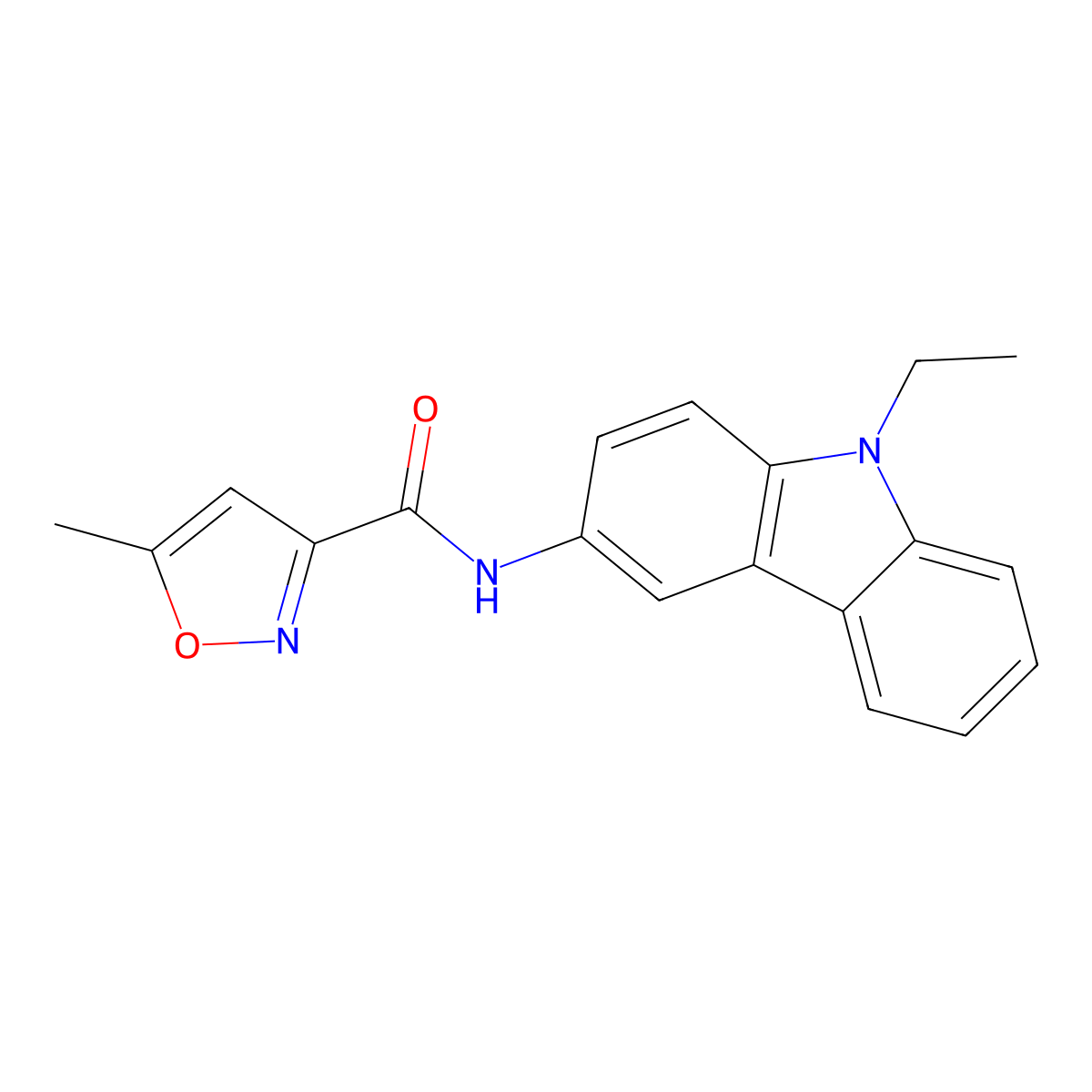 N-(9-Ethyl-9H-carbazol-3-yl)-5-methylisoxazole-3-carboxamide molecular structure, CAS 322723-35-3