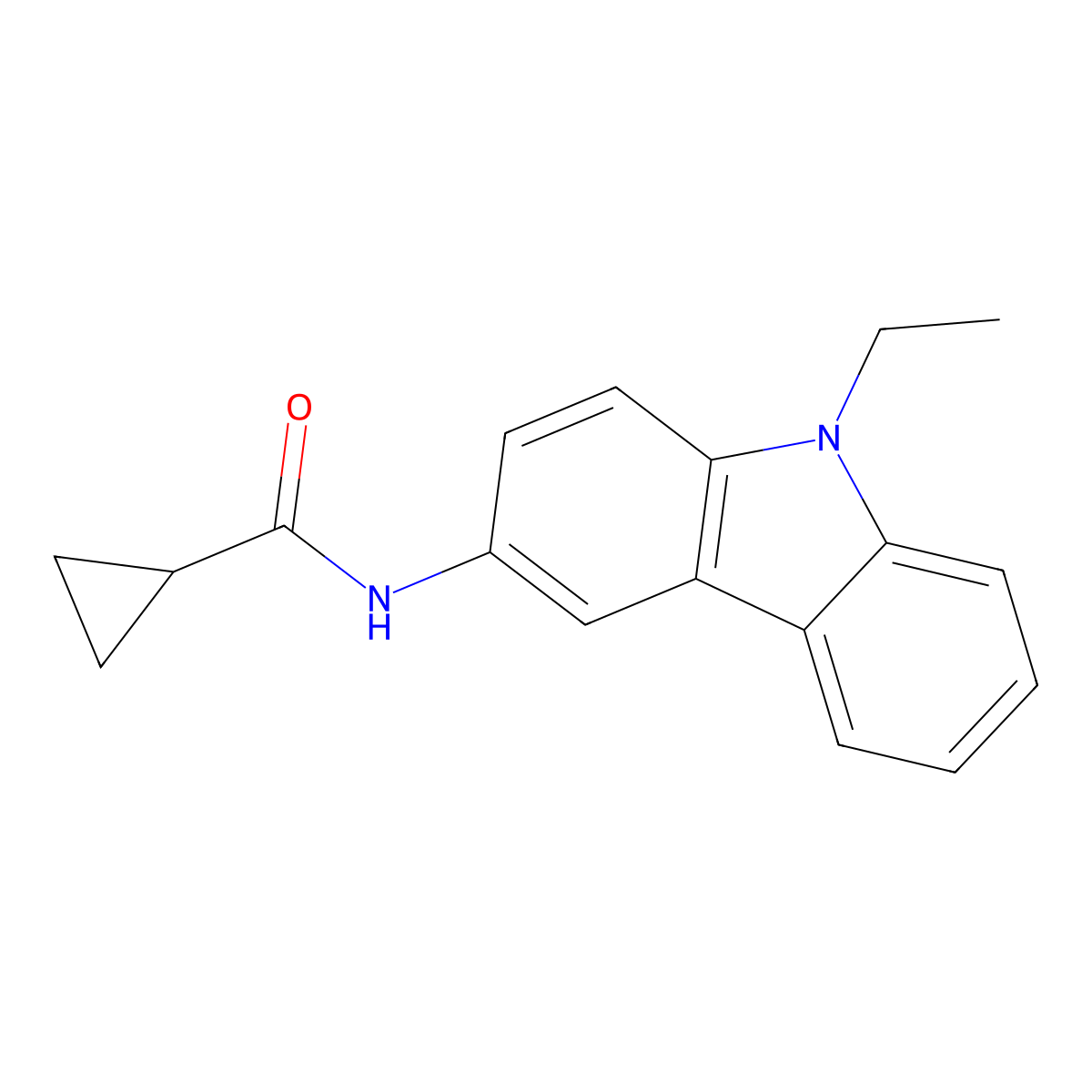 N-(9-ethyl-9H-carbazol-3-yl)cyclopropanecarboxamide molecular structure, CAS 322723-46-6