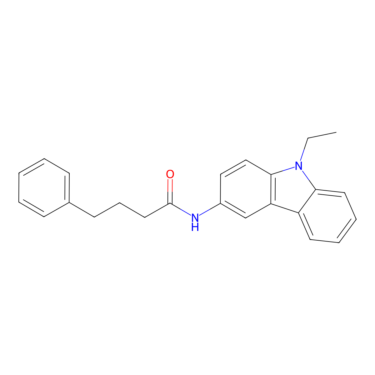 N-(9-ethyl-9H-carbazol-3-yl)-4-phenylbutanamide molecular structure, CAS 322723-69-3