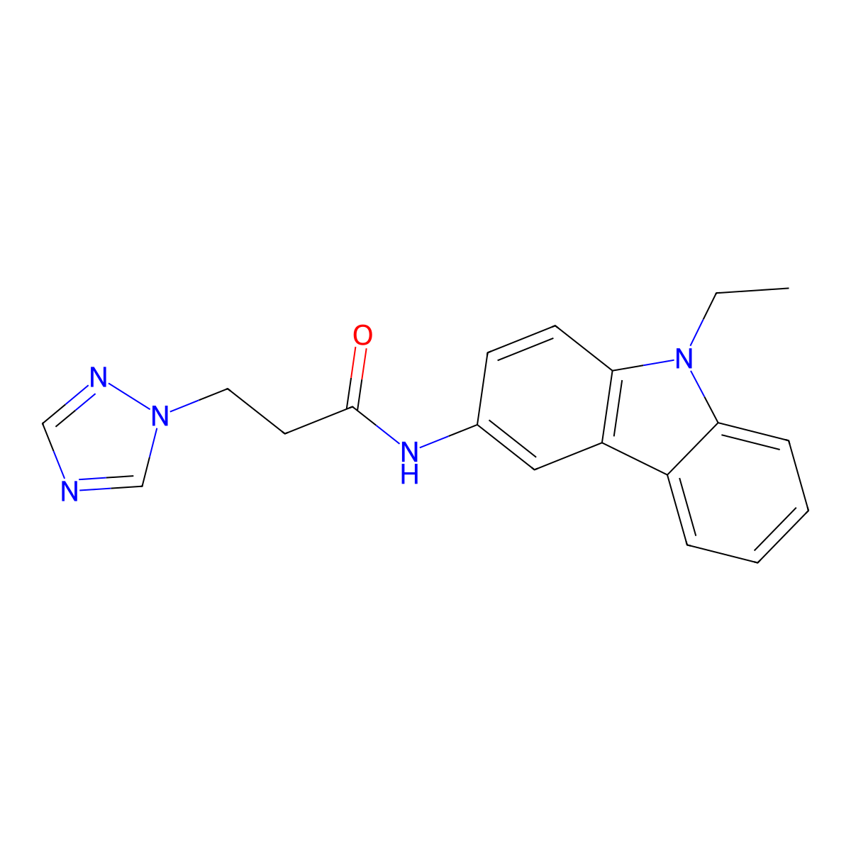 N-(9-ethyl-9H-carbazol-3-yl)-3-(1H-1,2,4-triazol-1-yl)propanamide molecular structure, CAS 322724-06-1