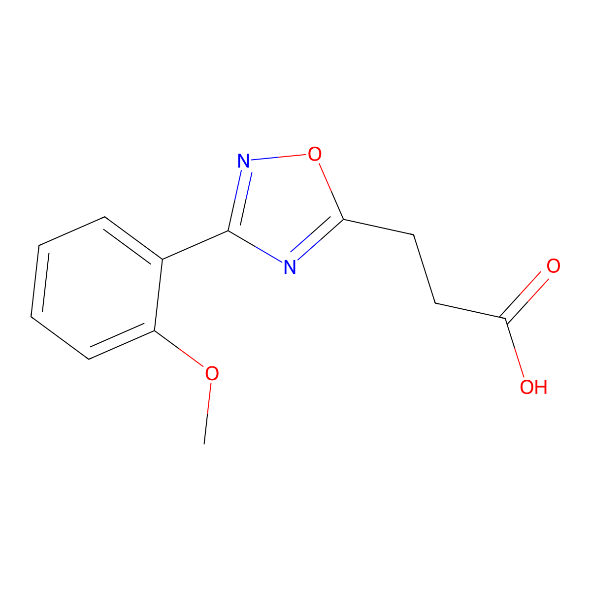 3-[3-(2-Methoxyphenyl)-1,2,4-oxadiazol-5-yl]propanoic acid molecular structure, CAS 322725-48-4
