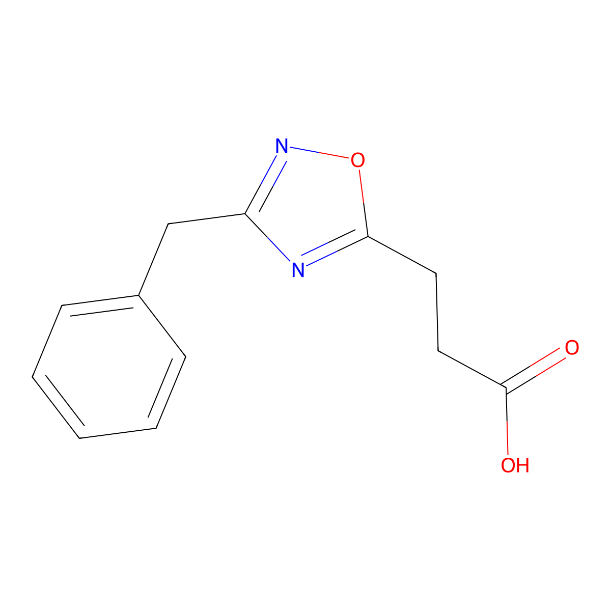 3-(3-Benzyl-1,2,4-oxadiazol-5-yl)propanoic acid molecular structure, CAS 322725-60-0