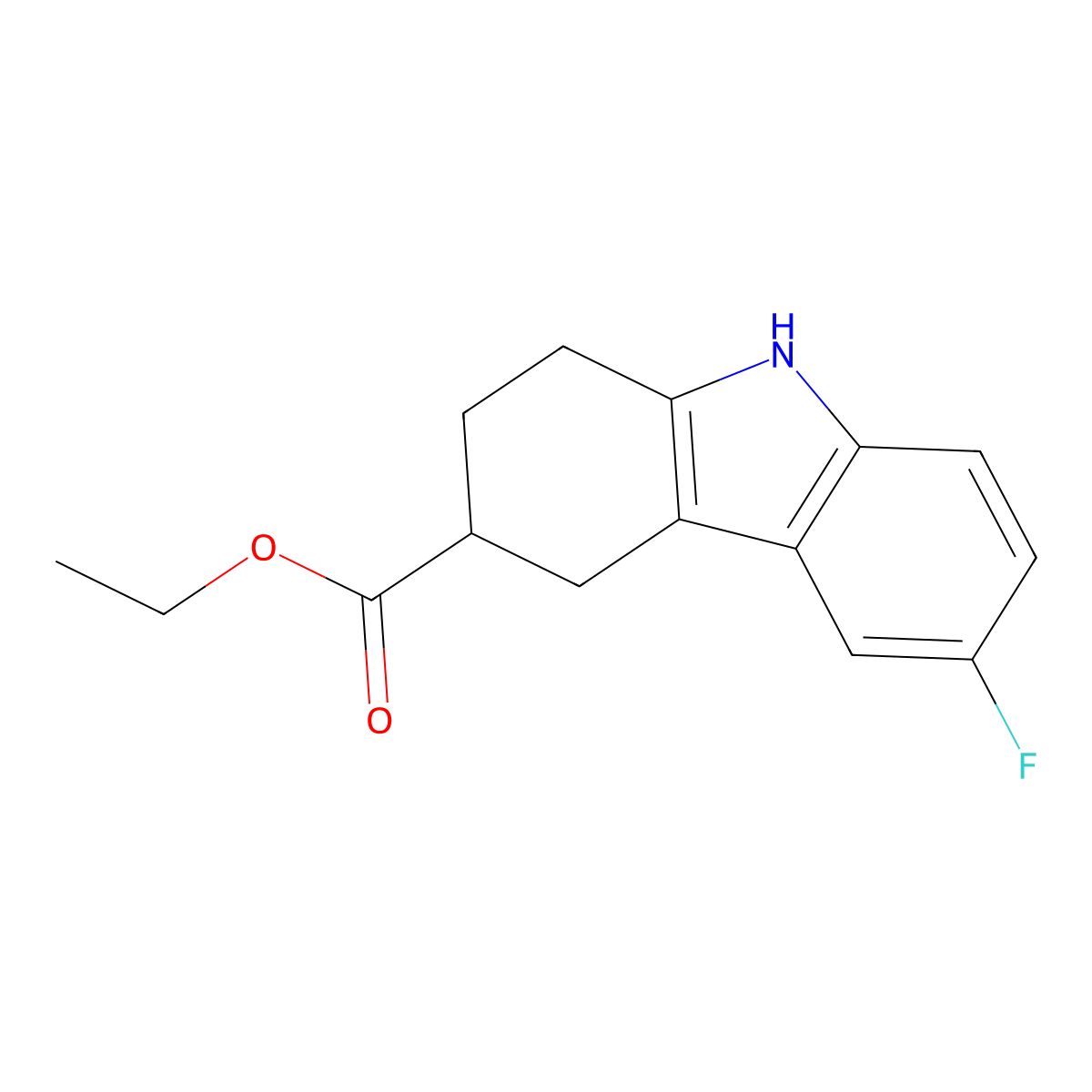 6-Fluoro-2,3,4,9-tetrahydro-1H-carbazole-3-carboxylic acid ethyl ester molecular structure, CAS 322725-63-3