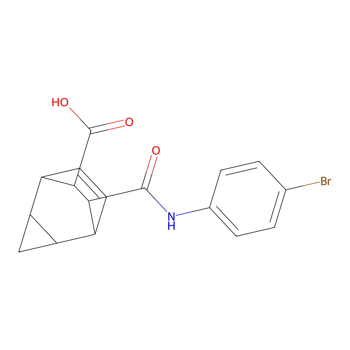 7-[(4-Bromoanilino)carbonyl]tricyclo[3.2.2.0~2,4~]non-8-ene-6-carboxylic acid molecular structure, CAS 322728-78-9