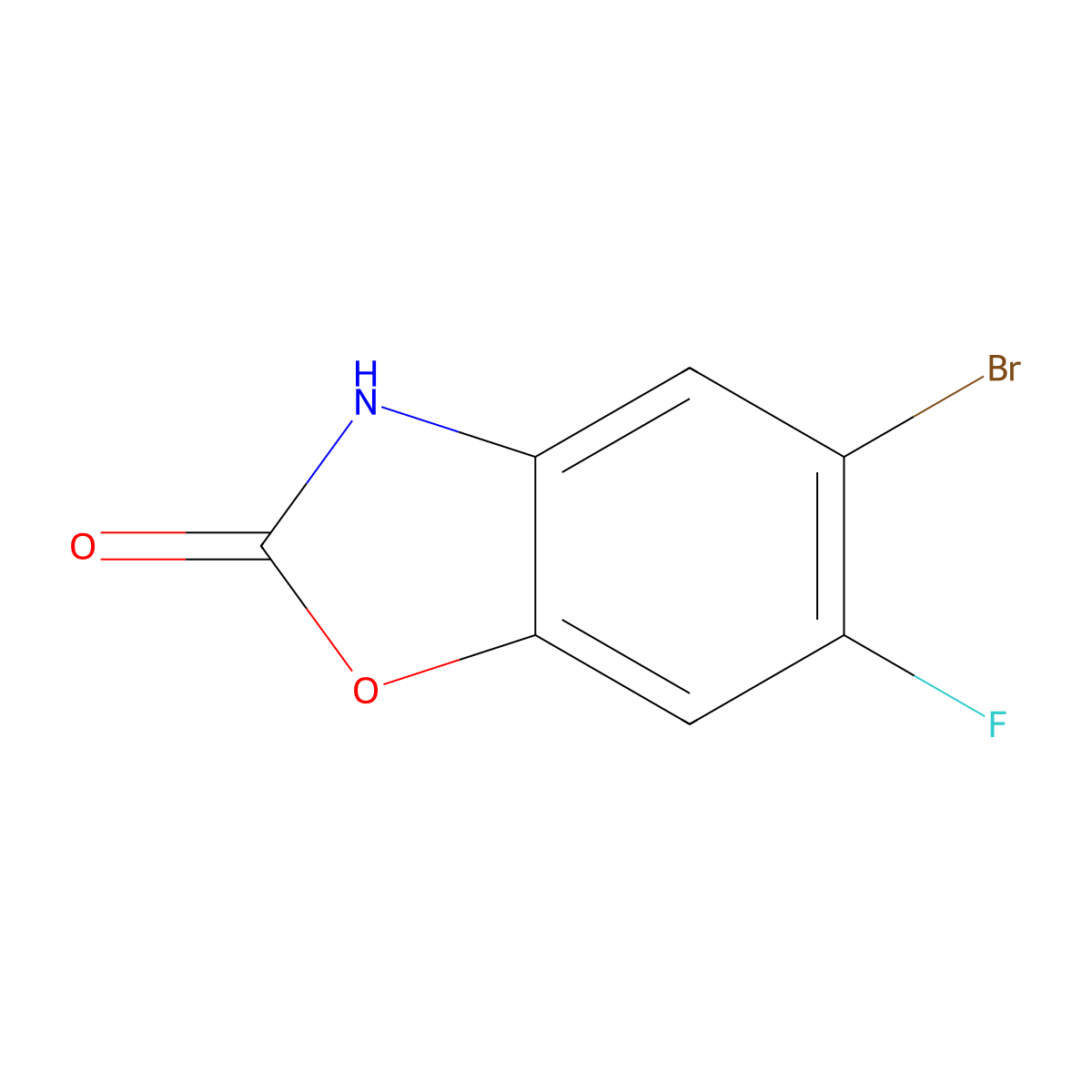 5-Bromo-6-fluoro-2,3-dihydro-1,3-benzoxazol-2-one molecular structure, CAS 32273-01-1