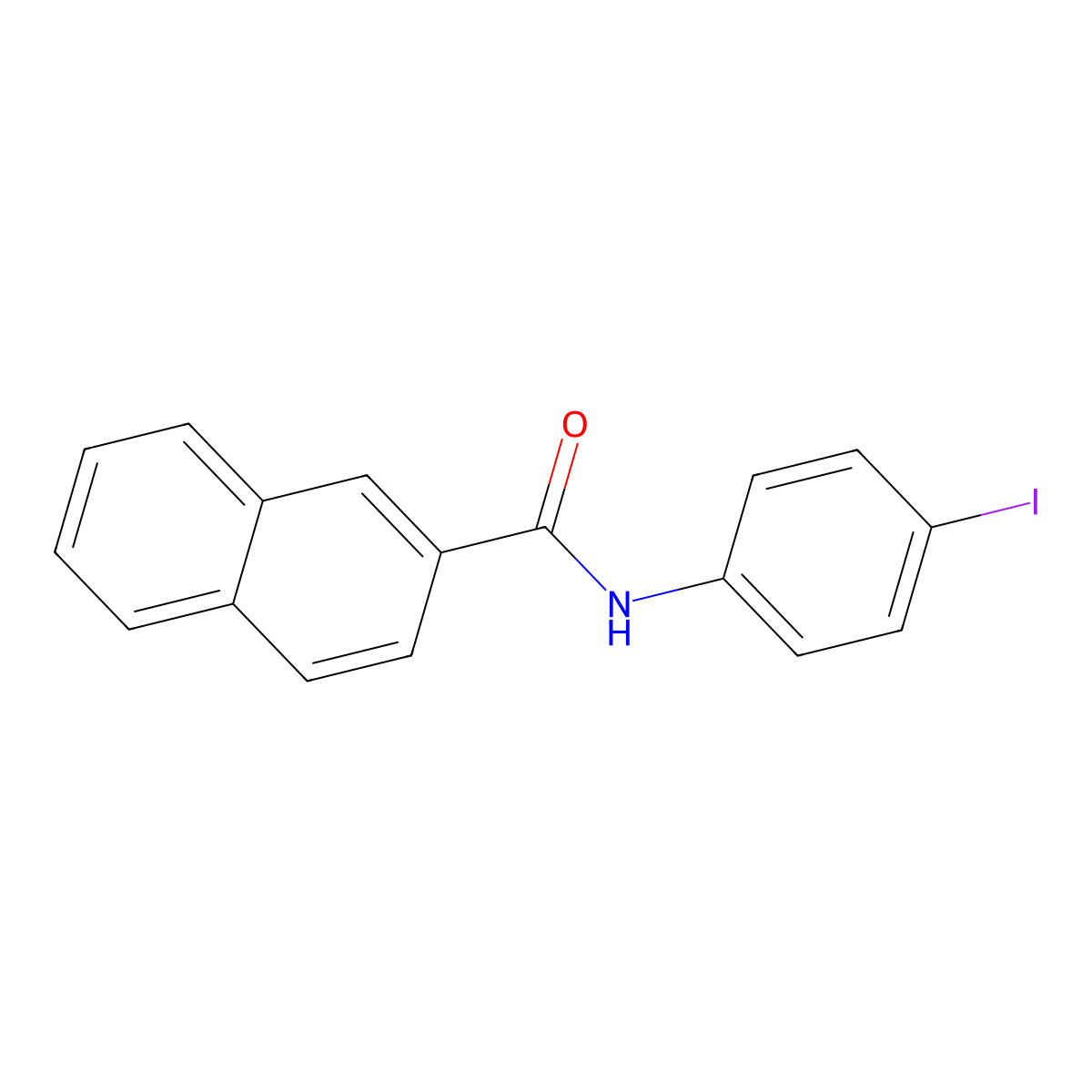 Naphthalene-2-carboxamide, N-(4-iodophenyl)- molecular structure, CAS 322763-37-1