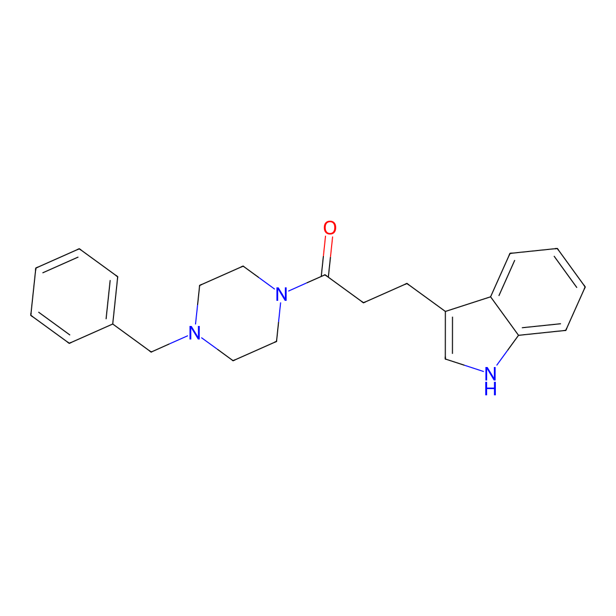 1-(4-benzylpiperazin-1-yl)-3-(1H-indol-3-yl)propan-1-one molecular structure, CAS 322763-76-8