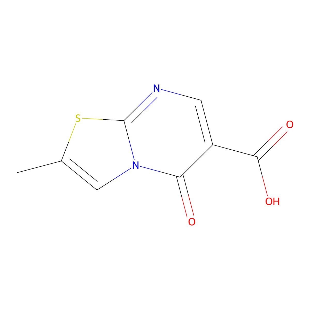 2-methyl-5-oxo-5H-(1,3)thiazolo(3,2-a)pyrimidine-6-carboxylic acid molecular structure, CAS 32278-56-1