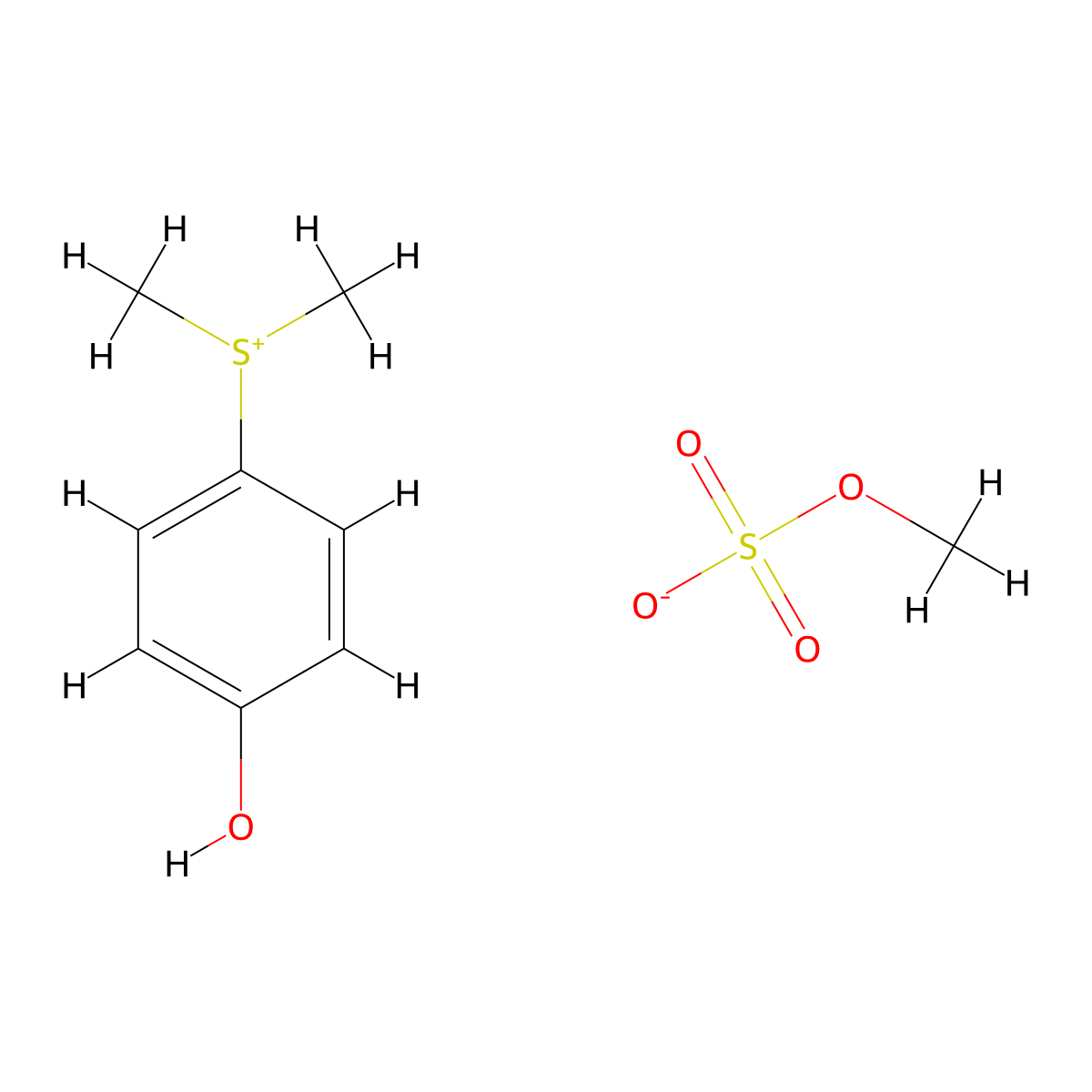 4-Hydroxyphenyldimethylsulfonium Methyl Sulfate molecular structure, CAS 32279-04-2