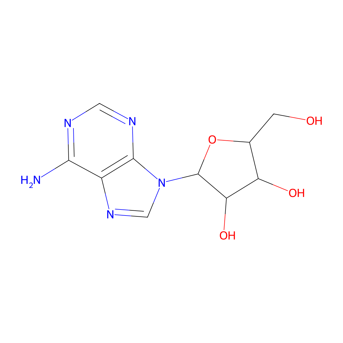 2-(6-Aminopurin-9-yl)-5-(hydroxymethyl)oxolane-3,4-diol molecular structure, CAS 3228-71-5