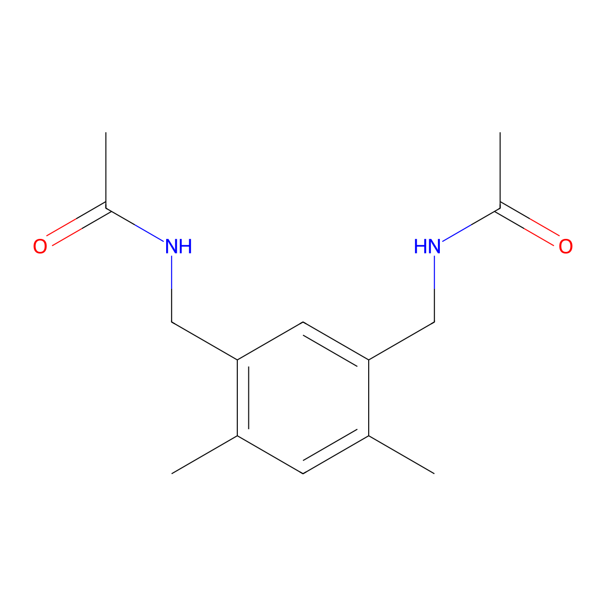 N-[[5-(acetamidomethyl)-2,4-dimethylphenyl]methyl]acetamide molecular structure, CAS 32280-53-8