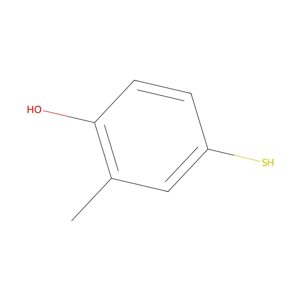 4-Mercapto-2-methylphenol molecular structure, CAS 32281-01-9