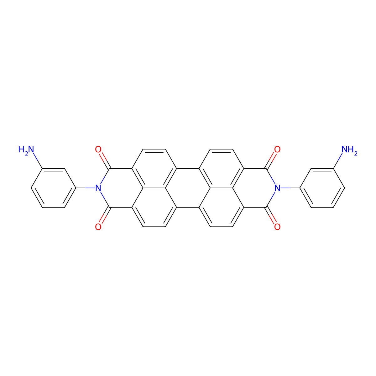 2,9-bis(3-aminophenyl)anthra[2,1,9-def:6,5,10-d'e'f']diisoquinoline-1,3,8,10(2H,9H)-tetrone molecular structure, CAS 32283-92-4