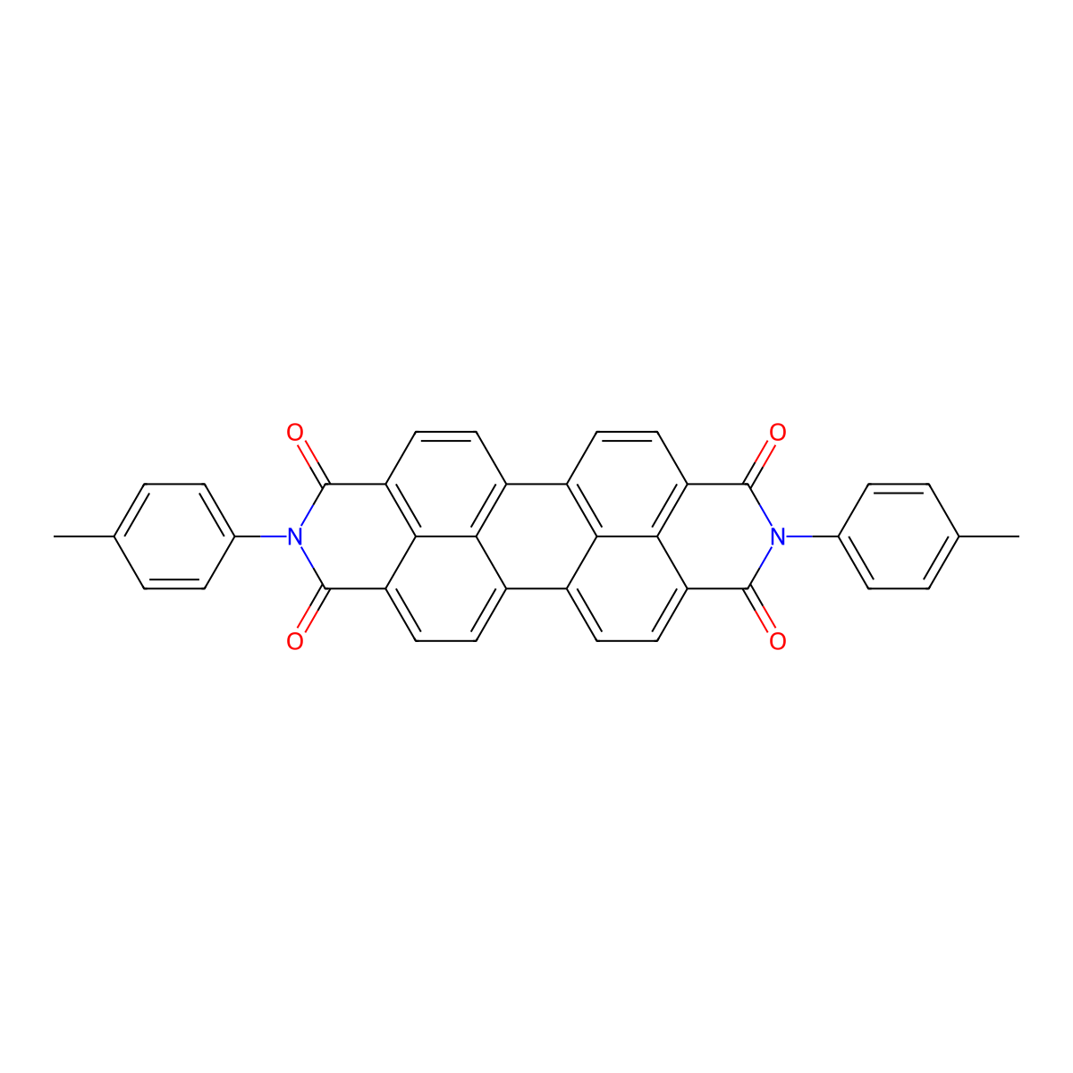 Anthra(2,1,9-def:6,5,10-d'e'f')diisoquinoline-1,3,8,10(2H,9H)-tetrone, 2,9-bis(4-methylphenyl)- molecular structure, CAS 32283-97-9