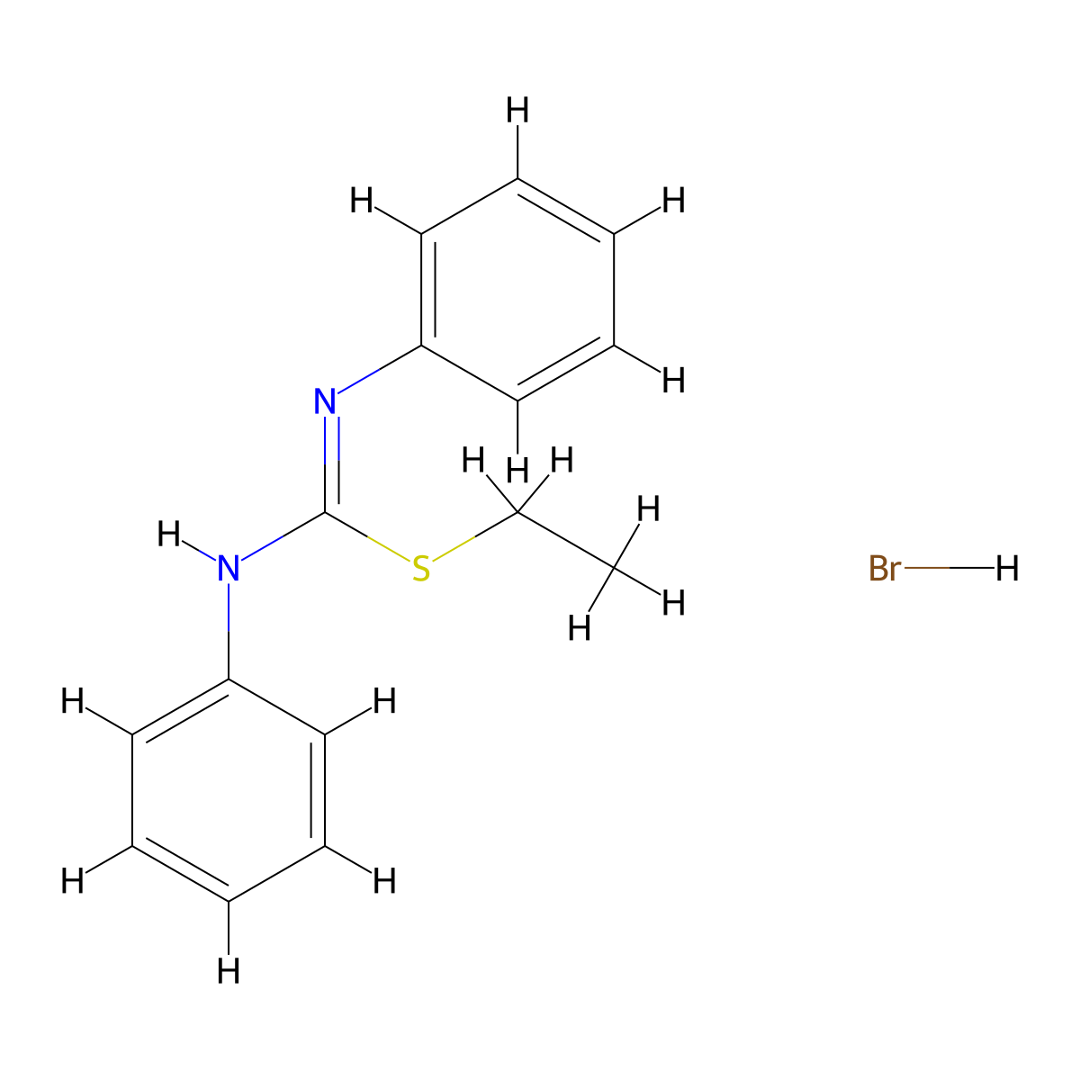 (E)-ethyl N,N'-diphenylcarbamimidothioate hydrobromide molecular structure, CAS 32284-65-4