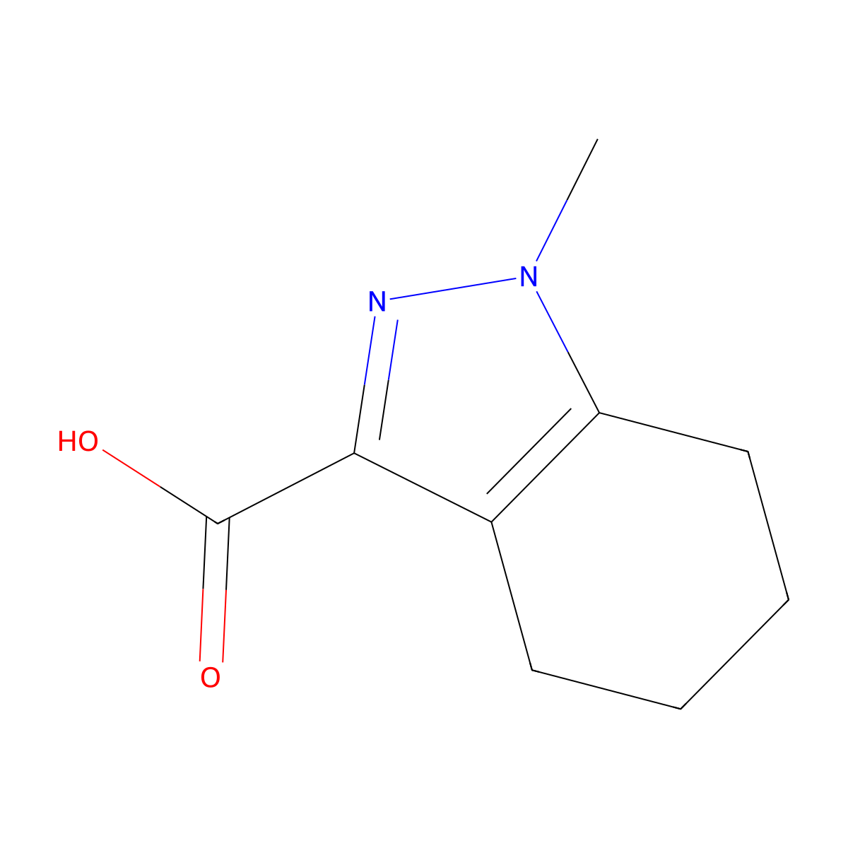 1-Methyl-4,5,6,7-tetrahydro-1H-indazole-3-carboxylic acid molecular structure, CAS 32286-99-0