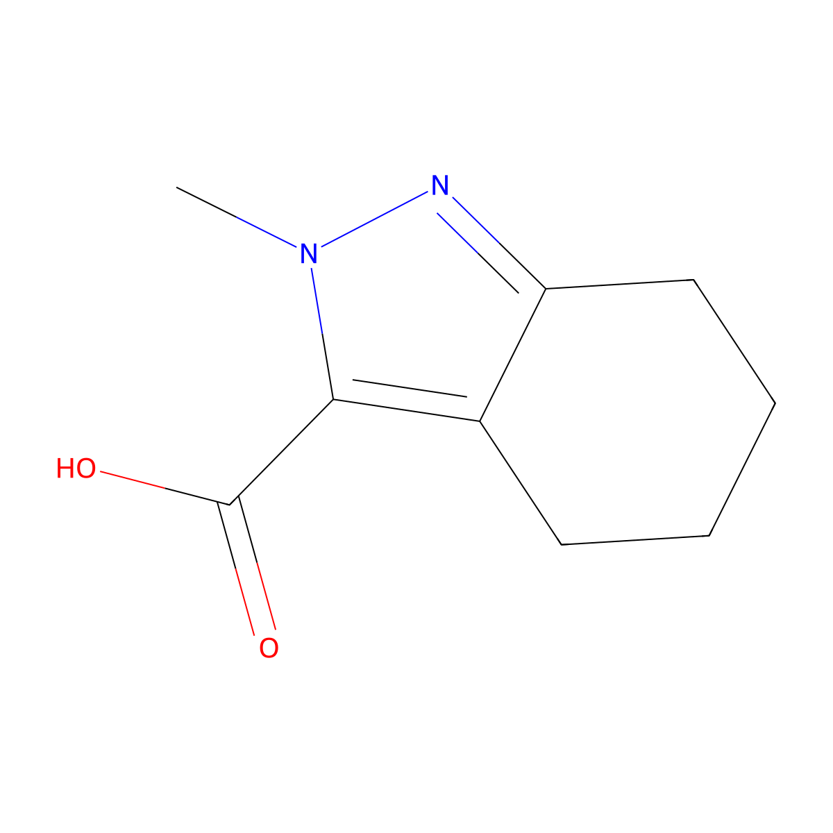 2-Methyl-4,5,6,7-tetrahydro-2H-indazole-3-carboxylic acid molecular structure, CAS 32287-00-6