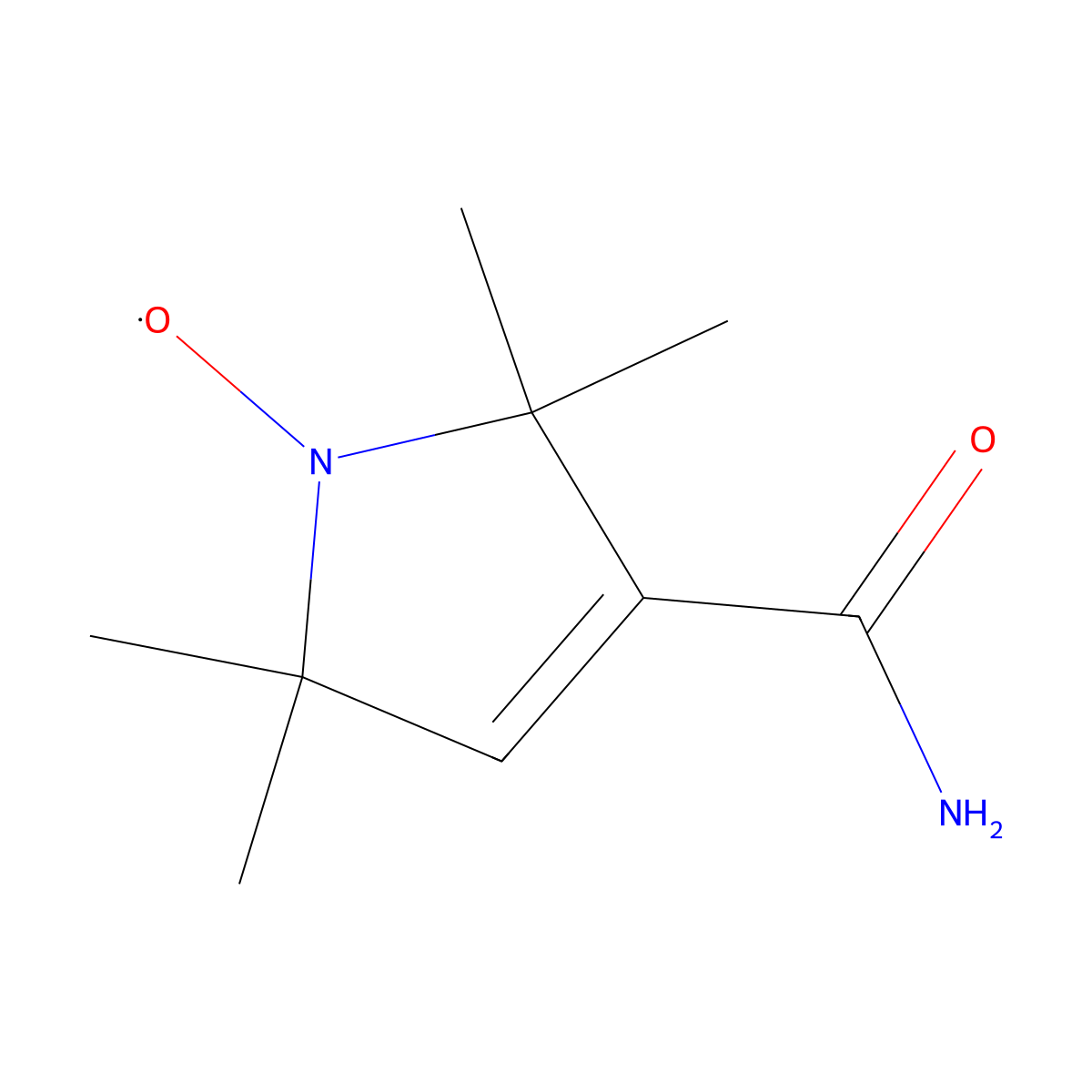 3-Carbamoyl-2,2,5,5-tetramethyl-3-pyrrolin-1-yloxy molecular structure, CAS 3229-73-0