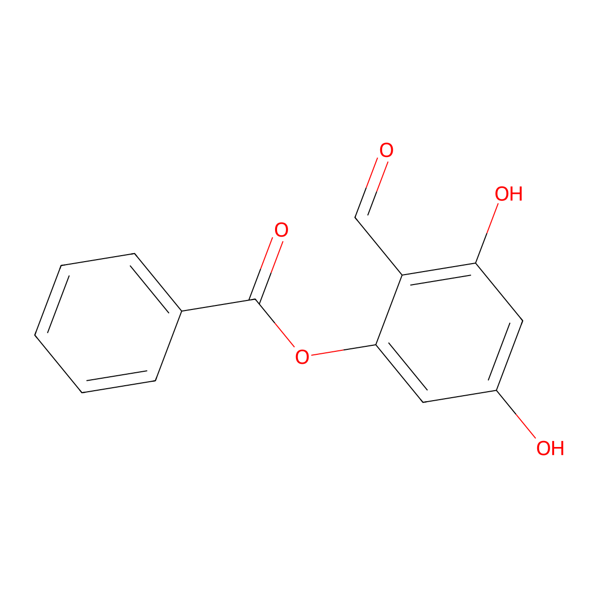 2-Formyl-3,5-dihydroxyphenyl benzoate molecular structure, CAS 32292-78-7