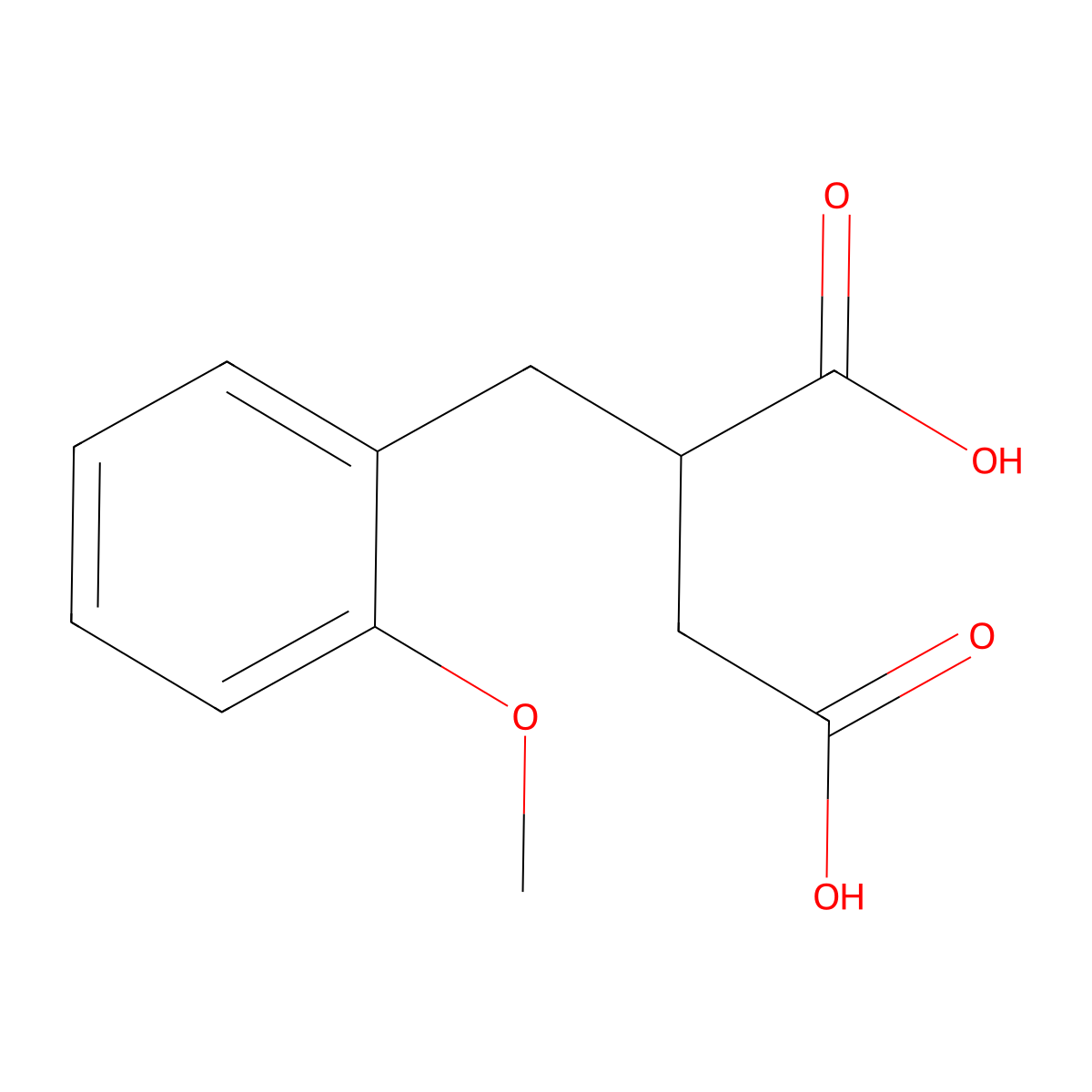 2-[(2-Methoxyphenyl)methyl]butanedioic acid molecular structure, CAS 32298-34-3