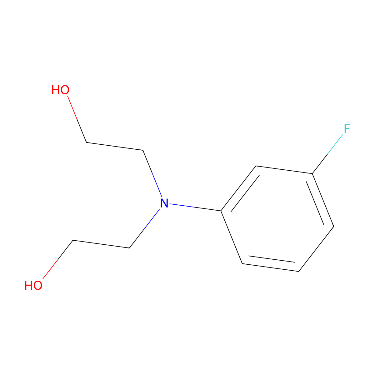 N,N-Bis(2-hydroxyethyl)-m-fluoroaniline molecular structure, CAS 323-60-4