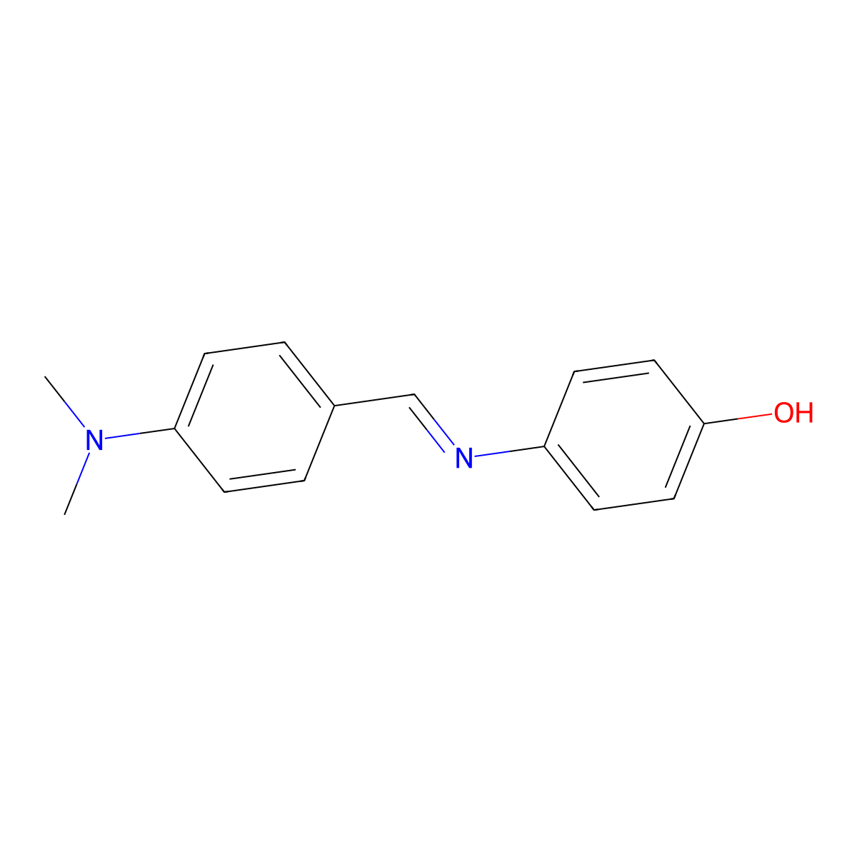 4-(4-(Dimethylamino)benzylideneamino)phenol molecular structure, CAS 3230-38-4