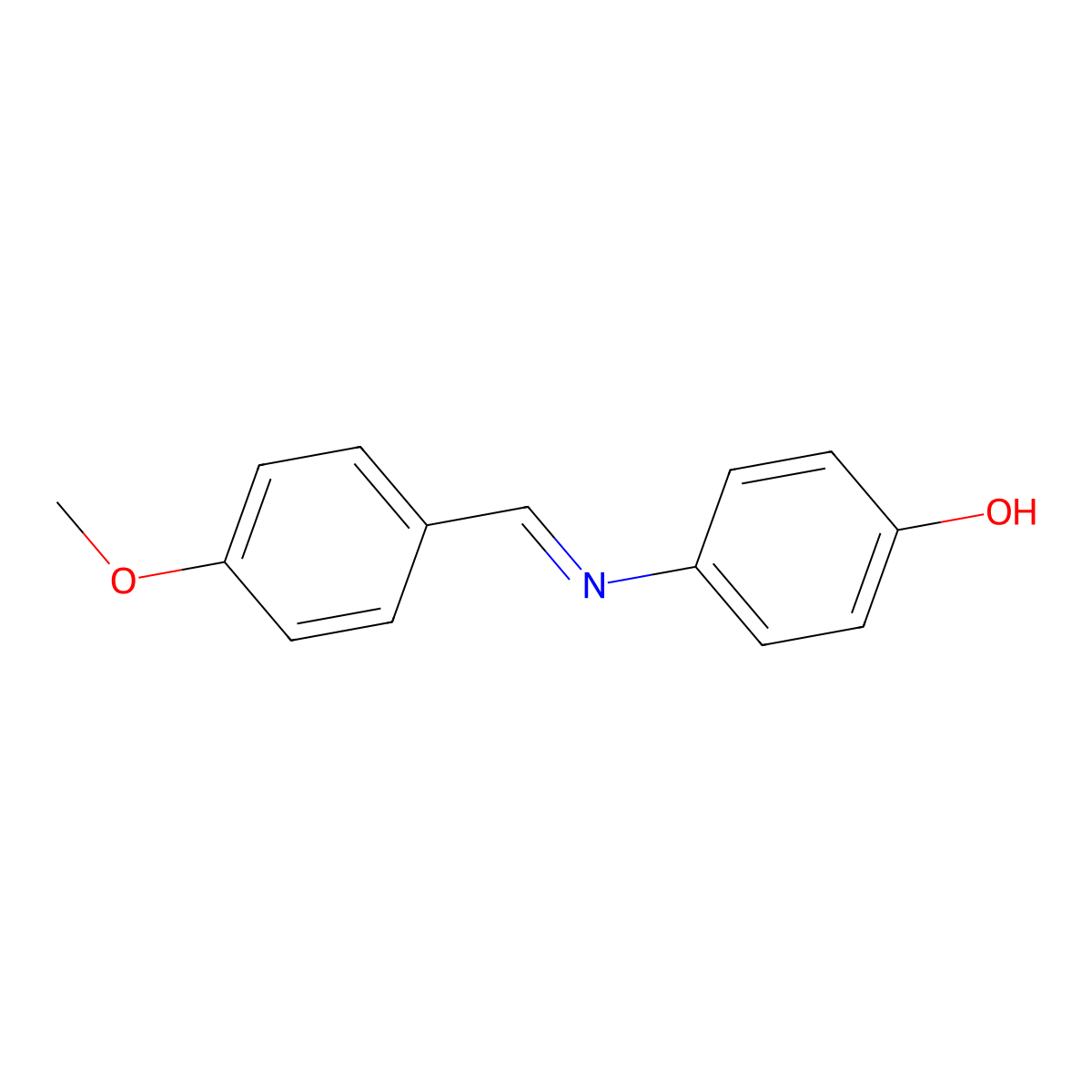 Phenol, 4-(((4-methoxyphenyl)methylene)amino)- molecular structure, CAS 3230-39-5