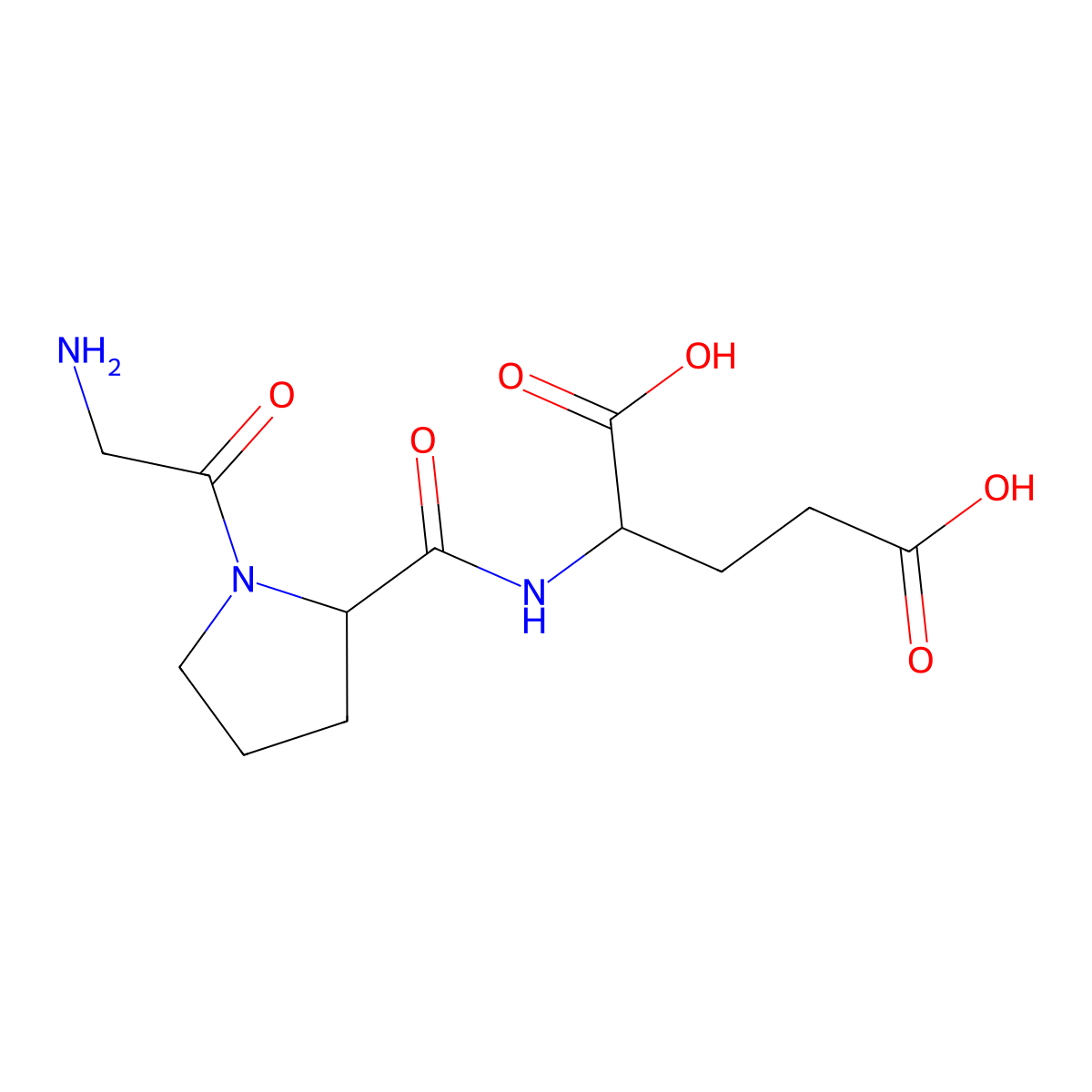 Glycyl-prolyl-glutamic acid molecular structure, CAS 32302-76-4
