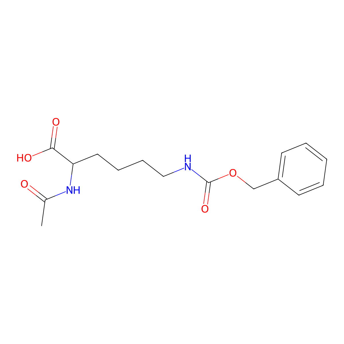 2-Acetamido-6-(phenylmethoxycarbonylamino)hexanoic acid molecular structure, CAS 32302-84-4