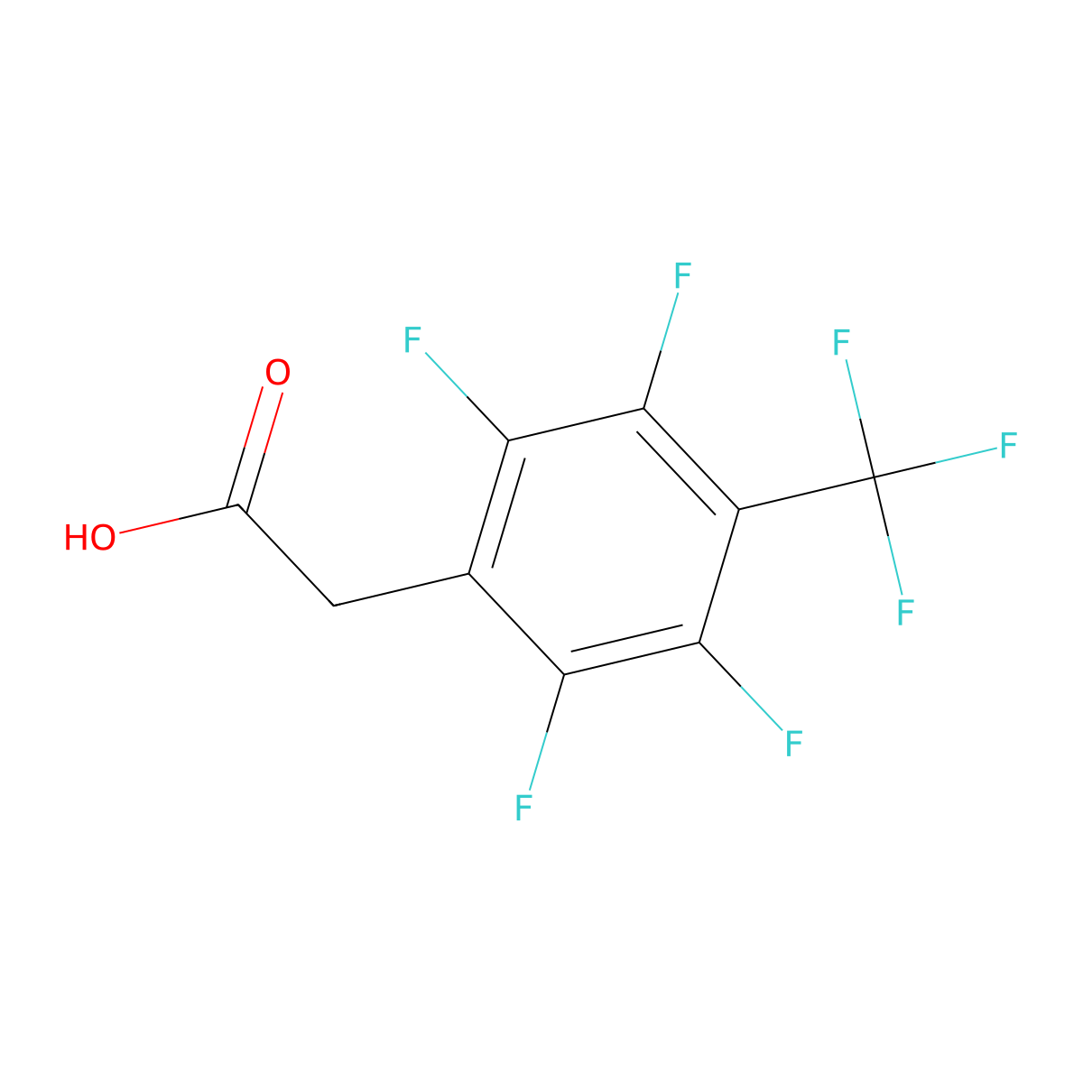 2,3,5,6-Tetrafluoro-4-(trifluoromethyl)phenylacetic acid molecular structure, CAS 32304-29-3