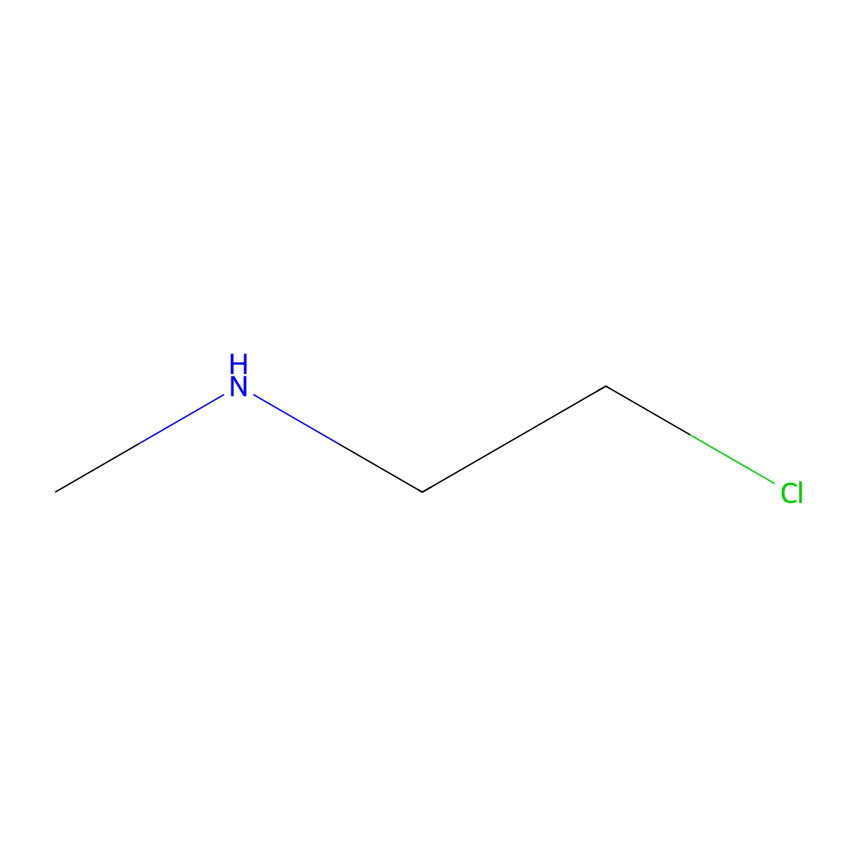 Ethanamine, 2-chloro-N-methyl- molecular structure, CAS 32315-92-7