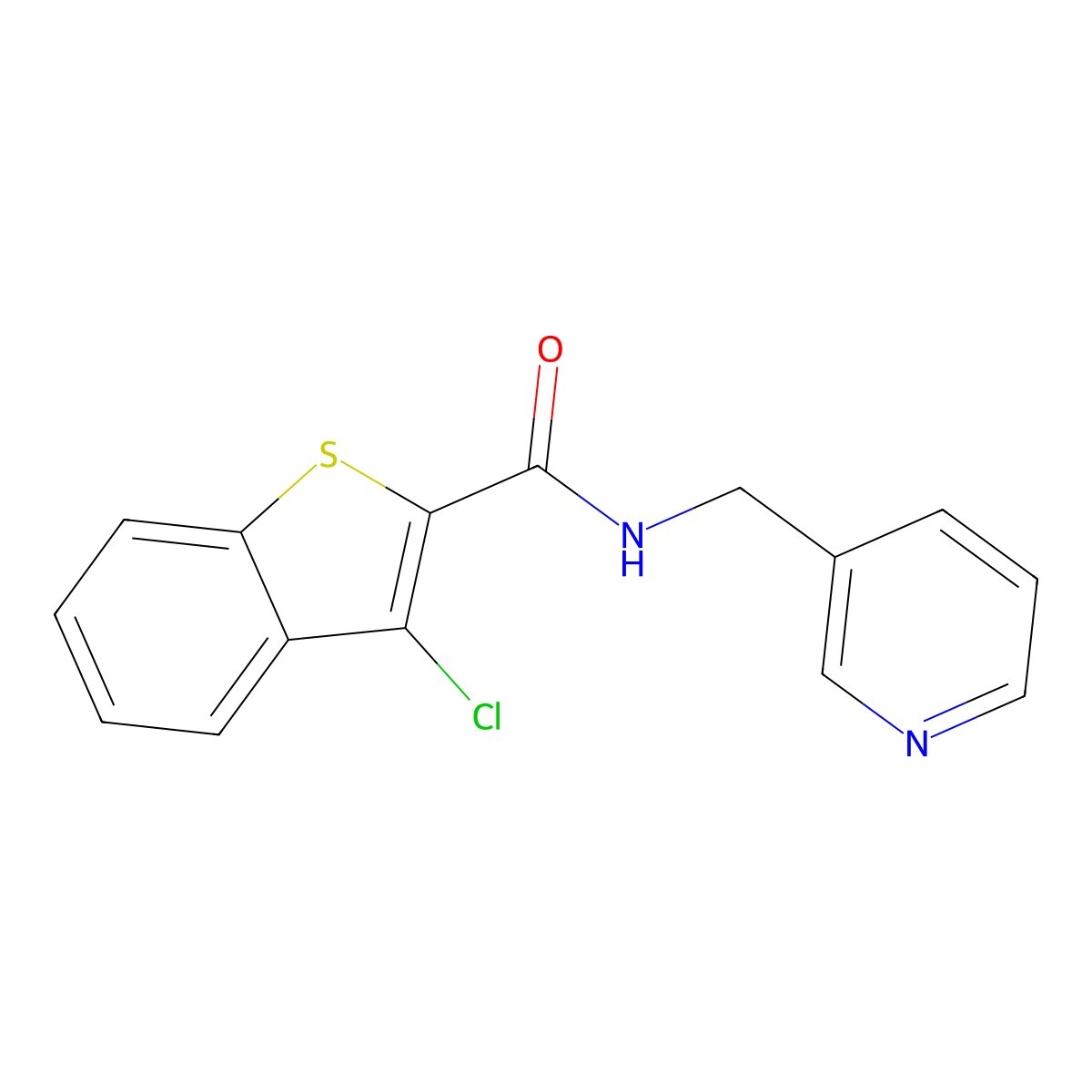 3-chloro-N-(pyridin-3-ylmethyl)-1-benzothiophene-2-carboxamide molecular structure, CAS 323176-64-3