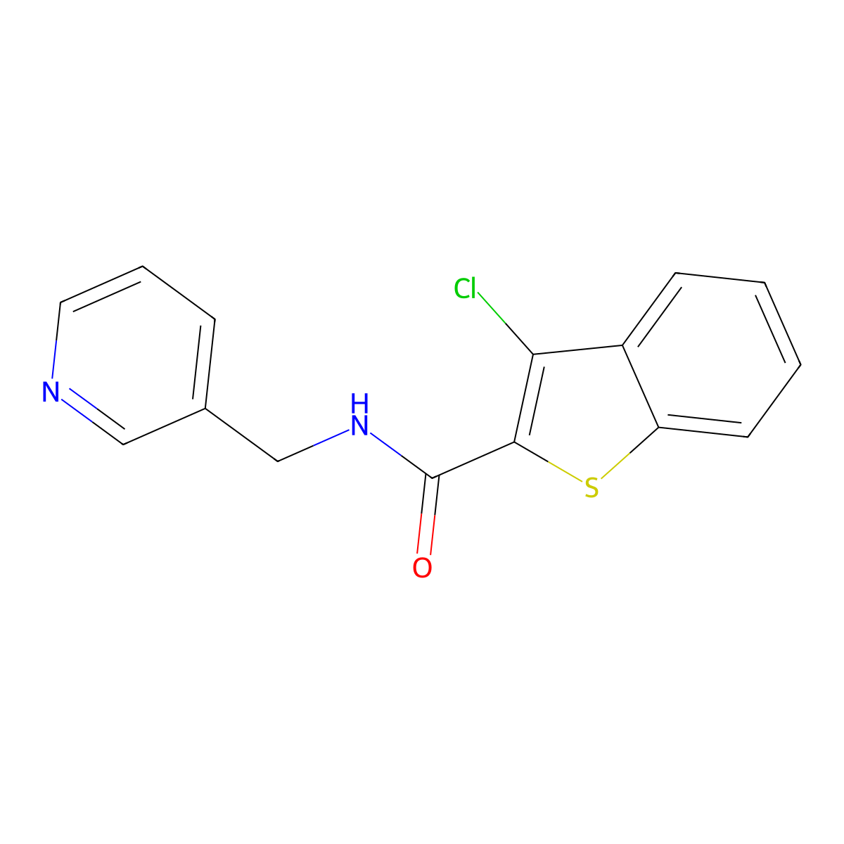 3-chloro-N-(pyridin-3-ylmethyl)-1-benzothiophene-2-carboxamide molecular structure, CAS 323176-64-3