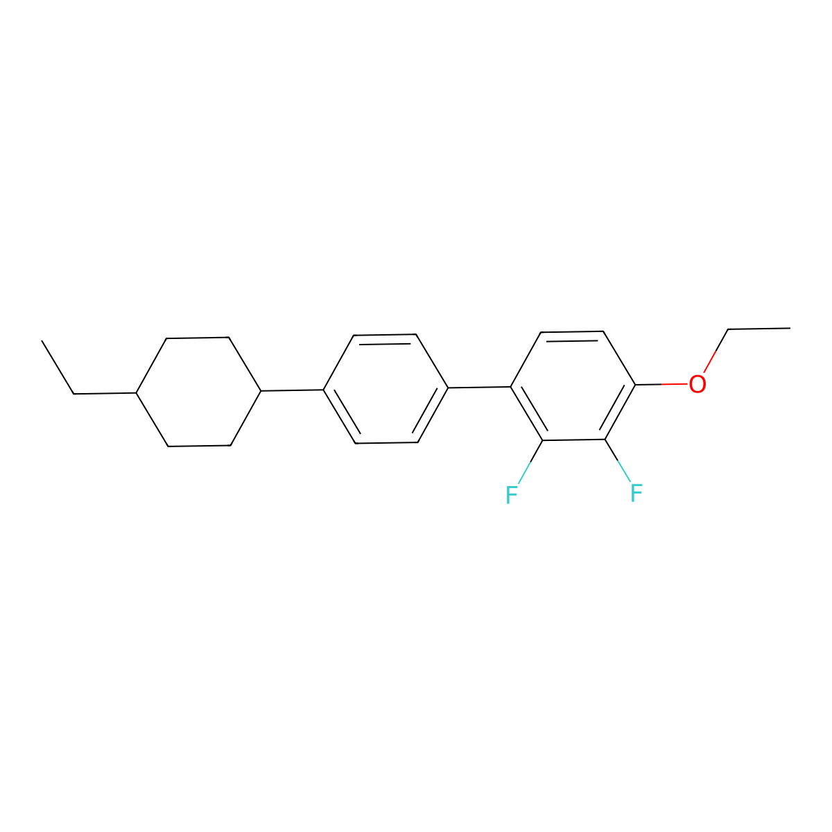 4-Ethoxy-4'-(4-ethylcyclohexyl)-2,3-difluorobiphenyl molecular structure, CAS 323178-01-4