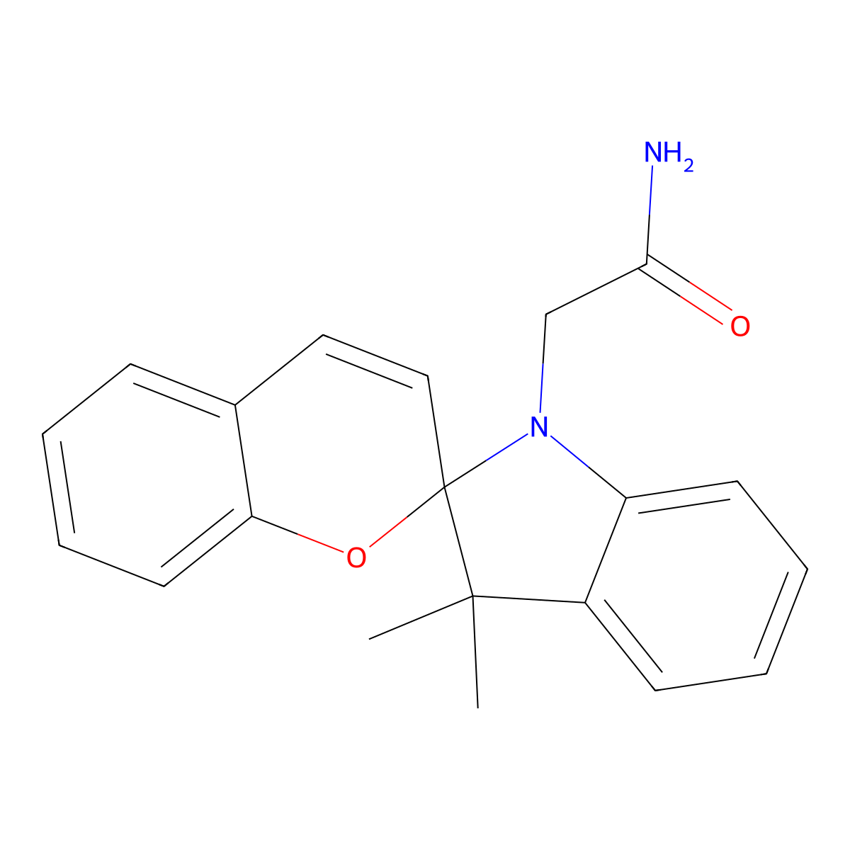 2-(3',3'-Dimethylspiro[chromene-2,2'-indole]-1'-yl)acetamide molecular structure, CAS 323188-30-3