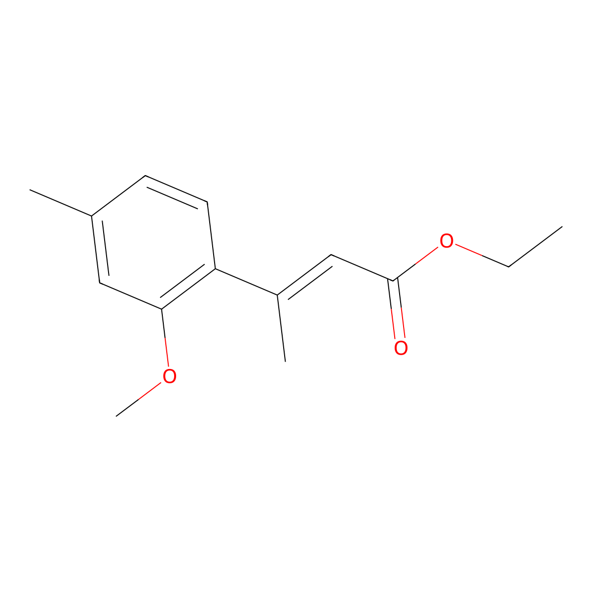 ethyl (2E)-3-(2-methoxy-4-methylphenyl)but-2-enoate molecular structure, CAS 323195-82-0