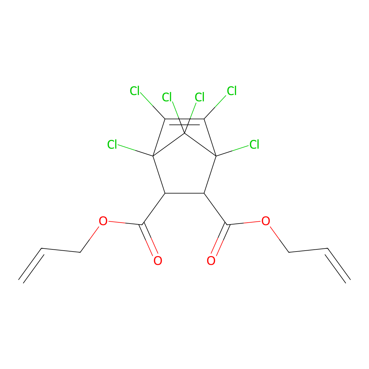 Bicyclo(2.2.1)hept-5-ene-2,3-dicarboxylic acid, 1,4,5,6,7,7-hexachloro-, 2,3-di-2-propen-1-yl ester molecular structure, CAS 3232-62-0