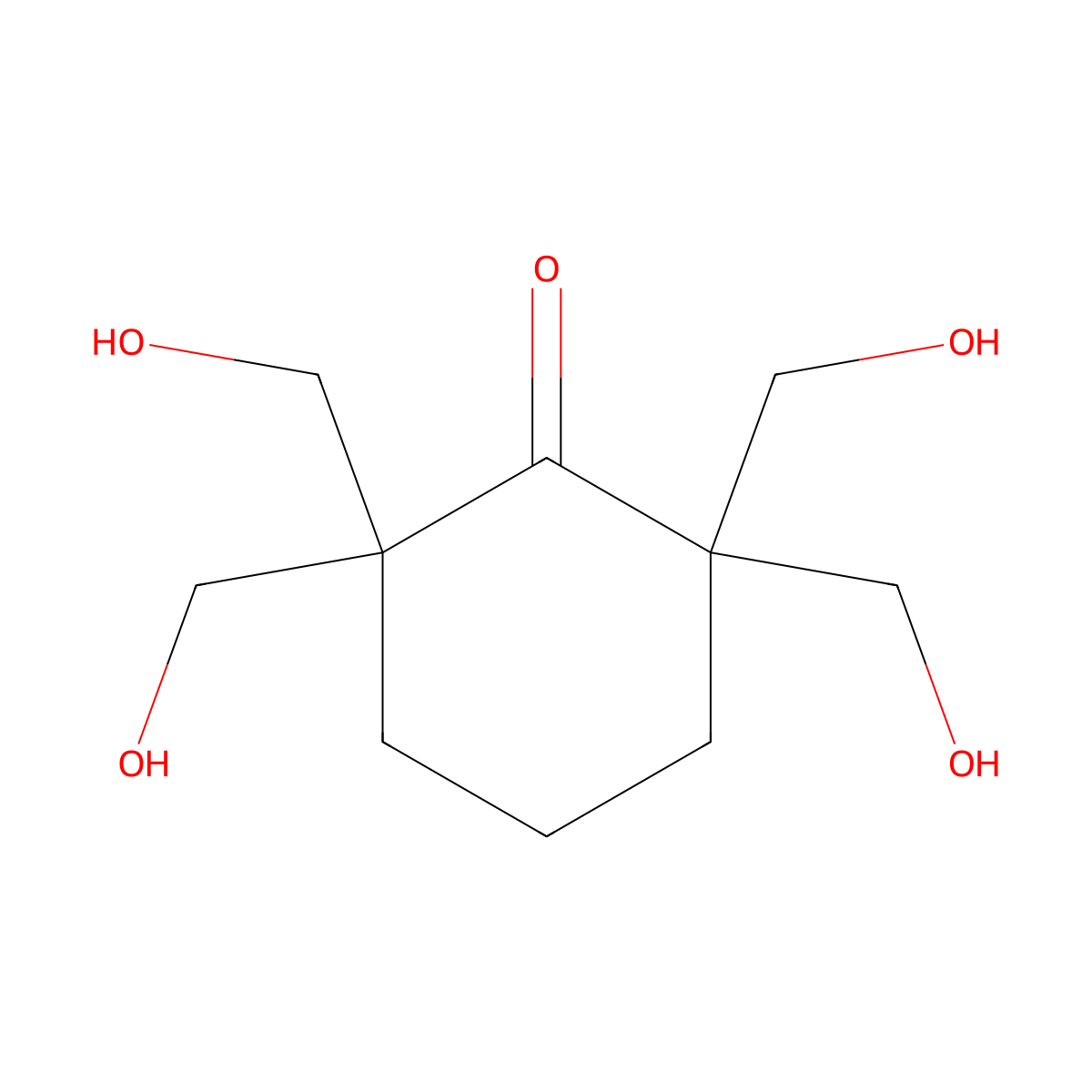 2,2,6,6-Tetrakis(hydroxymethyl)cyclohexanone molecular structure, CAS 3232-65-3