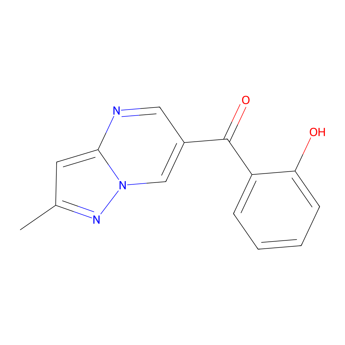 (2-Hydroxyphenyl)(2-methylpyrazolo[1,5-a]pyrimidin-6-yl)methanone molecular structure, CAS 323202-79-5