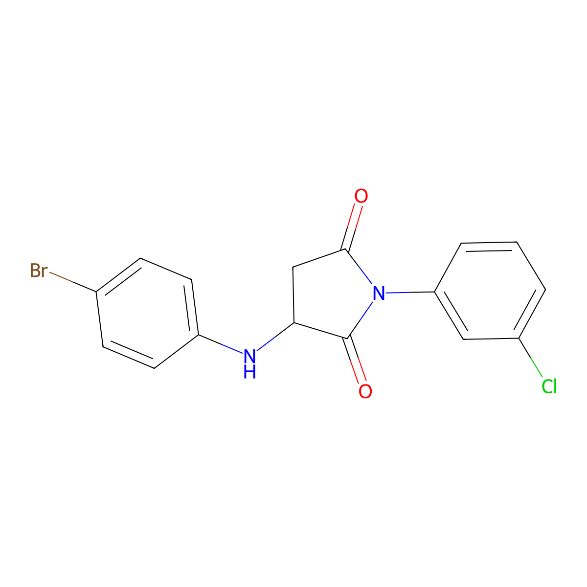 3-[(4-Bromophenyl)amino]-1-(3-chlorophenyl)pyrrolidine-2,5-dione molecular structure, CAS 323203-51-6