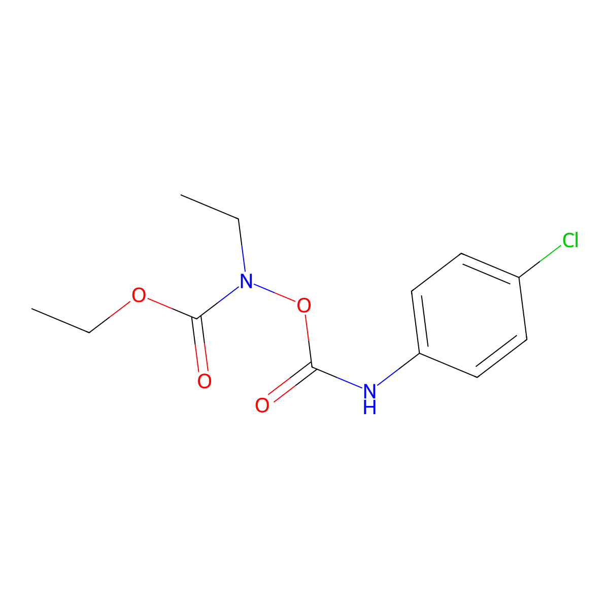 Ethyl ({[(4-chlorophenyl)amino]carbonyl}oxy)ethylcarbamate molecular structure, CAS 32322-54-6