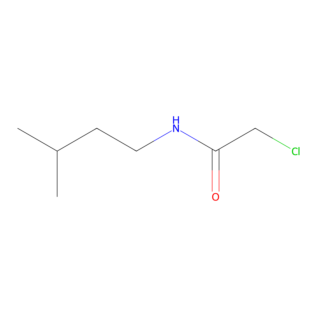 2-chloro-N-(3-methylbutyl)acetamide molecular structure, CAS 32322-79-5