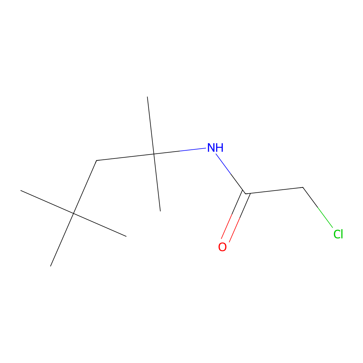 2-chloro-N-(1,1,3,3-tetramethylbutyl)acetamide molecular structure, CAS 32322-84-2