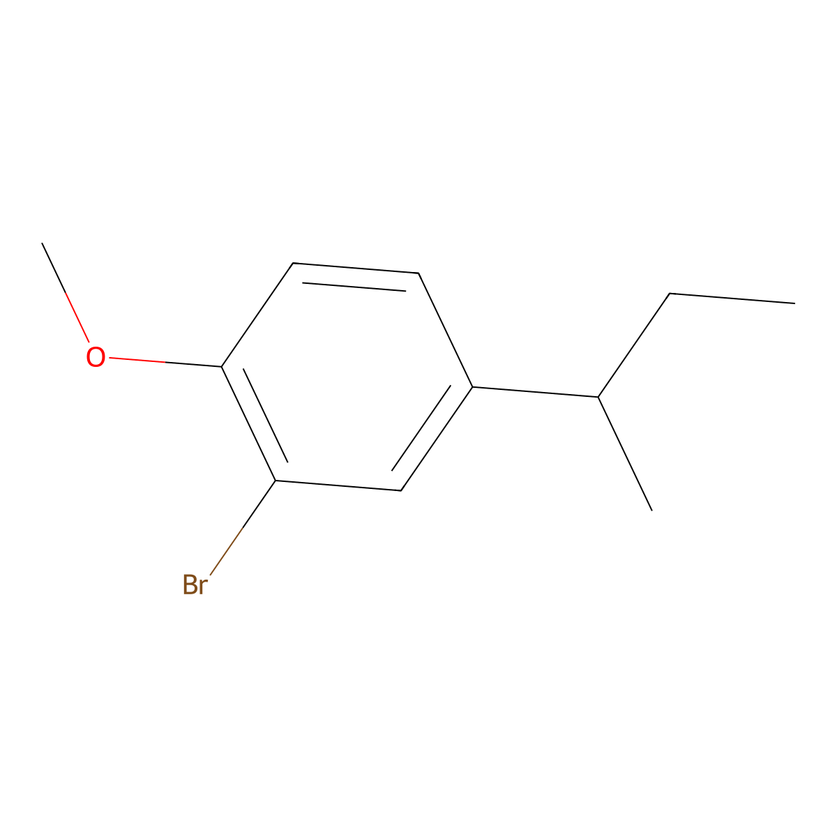 2-Bromo-1-methoxy-4-(1-methylpropyl)benzene molecular structure, CAS 32326-40-2