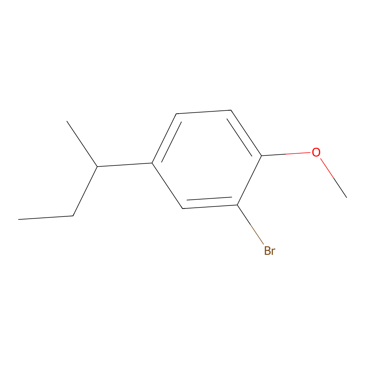 2-Bromo-1-methoxy-4-(1-methylpropyl)benzene molecular structure, CAS 32326-40-2