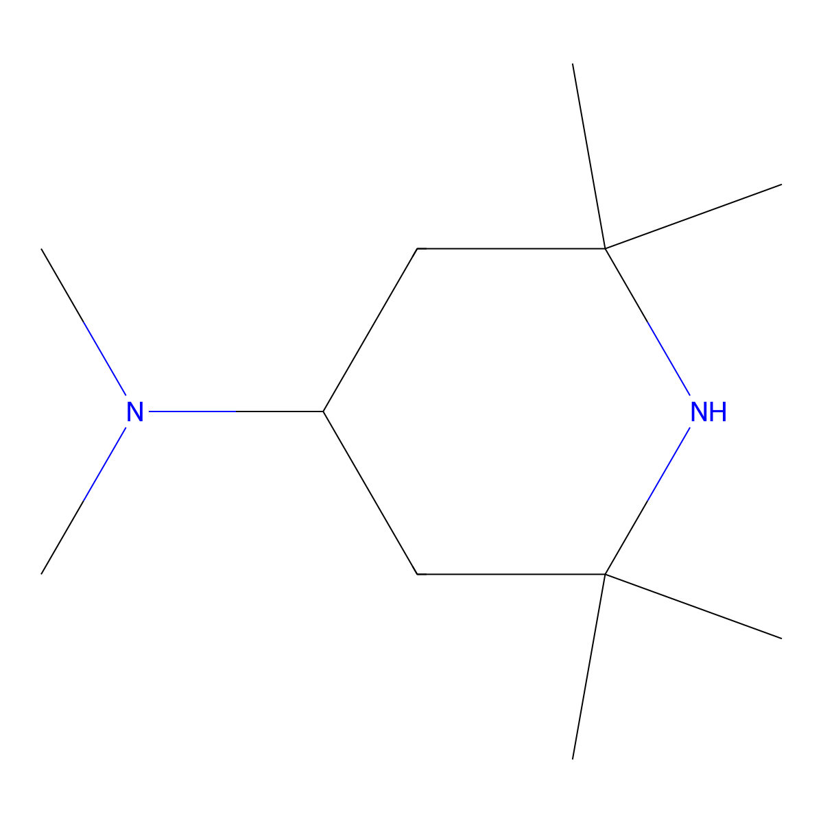 N,N,2,2,6,6-Hexamethyl-4-piperidinamine molecular structure, CAS 32327-90-5