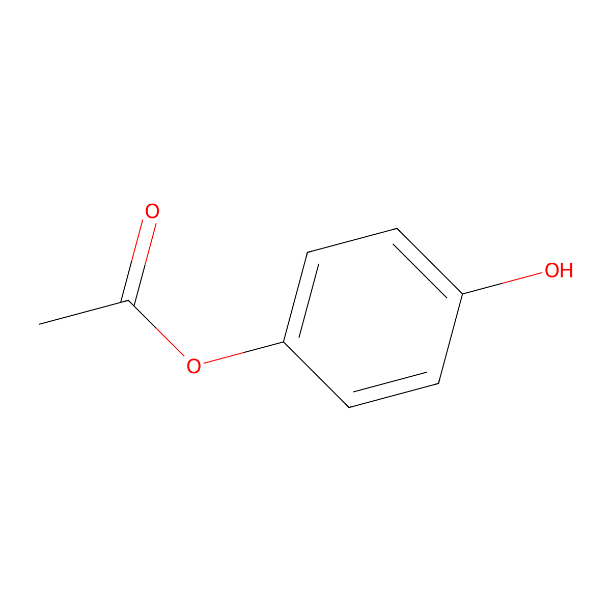 4-Hydroxyphenyl acetate molecular structure, CAS 3233-32-7