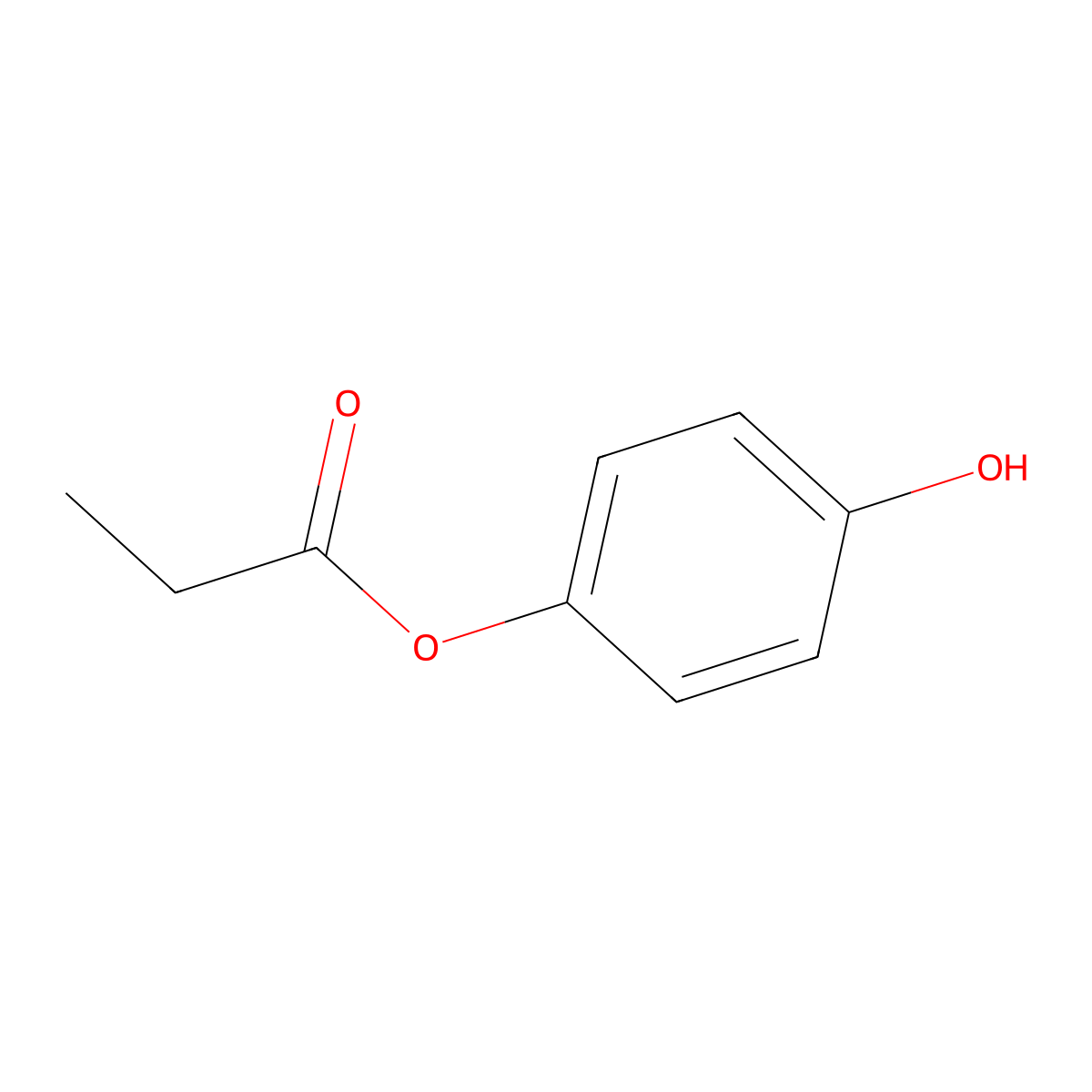 1,4-Benzenediol, 1-propanoate molecular structure, CAS 3233-34-9